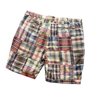 Polo Ralph Lauren Madras Patchwork Shorts Mens 40 Preppy Coastal Summer